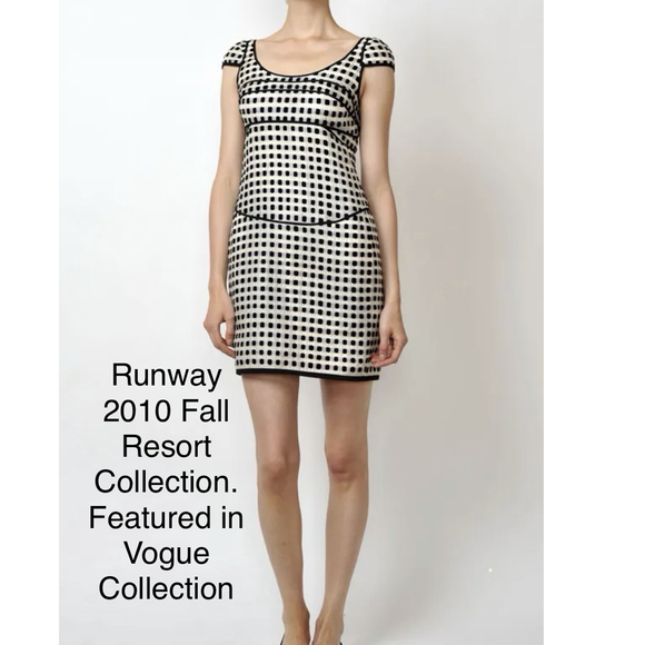 Narciso Rodriguez Dresses & Skirts - Narciso Rodriguez Silk blend checkered gingham knit pencil dress 2010 runway
